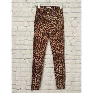 GOOD AMERICAN Jeans Women 00/24 Good Waist Leopard Print High Waist Skinny